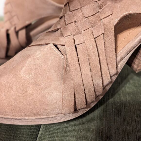 Rebels Levi Suede Cutout Block Heel Mules Tan NEW - Picture 3 of 10